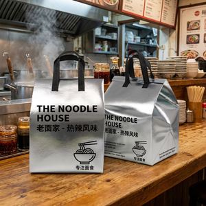 Nouveaux sacs isothermes portables en non-tissé laminé pour la livraison de repas personnalisés, nouilles, thé au lait – Vente chaude - Product Image 1
