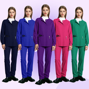 Women's Split Set Uniform Moisture Wicking Long Sleeve <b>Top</b> And Trousers For Caregivers And Postpartum Nannies - Product Image 1