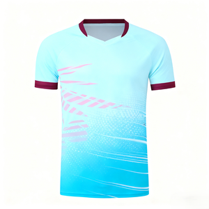 Maillot de badminton multicolore dégradé, compétition de tournoi, t-shirt de sport, activité de club, soutien au stade, vêtements personnalisables - Product Image 3
