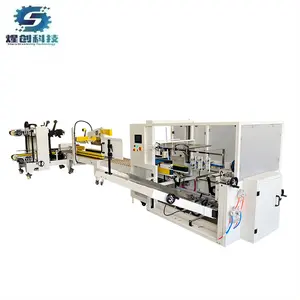 Línea de embalaje Caja completamente automática Caja de cartón Erecting Forming Sealing Erector Machine para la industria de bebidas