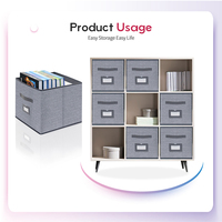 Boîte organisateur pliable paniers en tissu organisation de la maison Cube bac de rangement pour vêtements 4 Pack