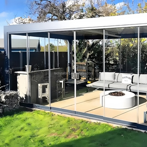 Pintu Geser Kaca Eksterior Tanpa Bingkai Mewah 10x8 Dengan Rel Tersembunyi dan Gagang Anti Sidik Jari untuk Rumah Modern - Product Image 3