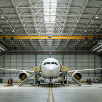 Hangar d'avion préfabriqué en structure métallique SAFS, grande portée, pour le stockage d'avions