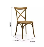 Chaise de salle à manger empilable portable en plastique à dossier en X, de style contemporain et luxueux, personnalisable pour hôtels, restaurants et cuisines domestiques