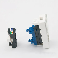 Connecteur Keystone RJ45 sans outil Cat6 UTP type Legrand France, plaque frontale sans outil type Legrand France, port unique 45*22.5mm