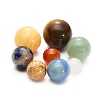 Ornements en pierre de cristal naturel, huit planètes, univers, galaxie, système solaire, science interstellaire, ensemble de boîtes sur le thème des planètes
