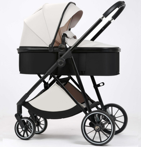 Carrito de Bebé de Lino de Alta Calidad en Oferta, Plegable, Portátil, de Lujo, con Diseño de Paisaje Alto, Marco de Aleación de Aluminio, 4 Ruedas - Product Image 3