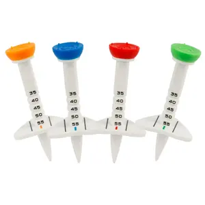 Drop Shipping Golf Tee Set Multifunctional Ball Tee Adjustable Height Plastic Tee with Rubber Top