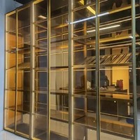Meuble à vin moderne HAIYUE, panneau en aluminium noir et or, meubles pour toute la maison, meuble à vin sur mesure