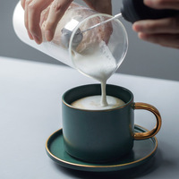 Syh2073 Mousseur à lait électrique en plastique avec tasse, mélangeur de boissons multifonctionnel, fouet portatif pour café, latte, cappuccino, écologique