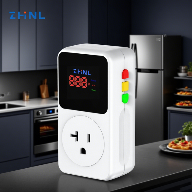 US 110V Plug Type Single Phase Adjustable Wifi Voltage Protector Digital Display  AC Voltage Regulator for Air Conditioning