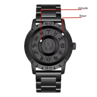 Nouvelle montre personnalisée avec crâne, montre à quartz en alliage tendance, index magnétique flottant, aiguilles libres, roulement à billes, design créatif, simple