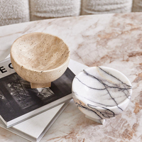 Plateau moderne en marbre beige pour décoration de la maison, vaisselle de bureau, assiette de fruits secs