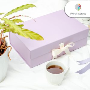 Christmas Jewelry Gift Box Luxury Purple Apparel Paper Box Packaging Customized Cardboard Clothing Shoes Gift Box with Ribbon