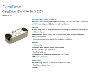 Driver LED PHILIPS CertaDrive 15W 0.5A 30V I 230V AC-DC avec boîtier en plastique pour l'éclairage LED des bâtiments publics - Product Image 2