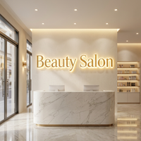 Letrero Luminoso Personalizado 3D, Logotipo Metálico, Nombre de Empresa, Letras Iluminadas 3D para Salón de Belleza