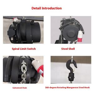 China Nuevo <span class=keywords><strong>polipasto</strong></span> de cadena eléctrico de acero 1T 380V Motores trifásicos para construcción Minería Característica DE SEGURIDAD Cadena G80 para eventos de truss - Product Image 2