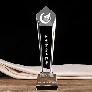 Pujiang Dehao Zandstralen Fabriek Prijs Groothandel Custom Graveren Vijf Ster Kristallen Trofee