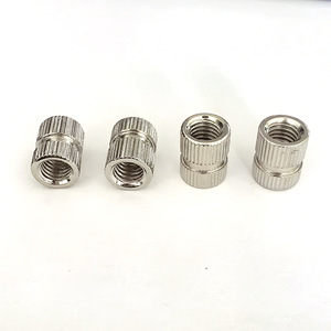 Insertos de Tuerca Cilíndrica Roscada de Doble Extremo M10x8x6, Rosca Métrica, Acero al Carbono Niquelado, Grado A B C Nivel 4.8 - Product Image 1