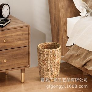 Cesta de Almacenamiento Tejida a Mano, Redonda, Color Caqui, Tipo Vertical, para Uso en Sala de Estar, Dormitorio y Hogar - Product Image 3