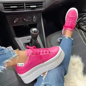Zapatos de Mujer, Modelo 2026, Verano, Talla Grande, Punta Redonda, Suela Gruesa, Casual, Parte Superior de Felpa, Suela de Cuero Genuino - Product Image 1