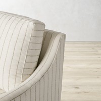 Fauteuil de loisirs rayé Clark pour la maison, style mid-century, fauteuil modulaire occasionnel pour salon ou chambre, directement de l'usine