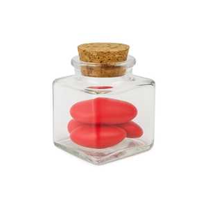 Bocaux en verre pour cadeaux avec couvercle en liège 4x4x4 cm, décorations de fête - Product Image 6
