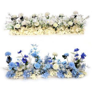 M3317 Runner Floreale Artificiale Personalizzabile per Decorazioni Matrimoniali e Feste, Arco di Rose in Seta, Runner da Tavolo con Fiori Bianchi 1m - Product Image 3