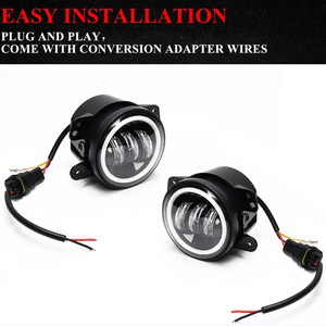 ไฟตัดหมอก LED 4นิ้วพร้อมดวงตานางฟ้ารัศมีสีขาวสำหรับ JEEP JK 6000K 12V 55W - Product Image 5