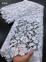 Dentelle Guipure Blanche 4459 – Personnalisation de Luxe, Broderie Africaine Nigériane de Haute Qualité pour Robe de Mariée