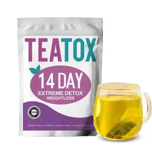 Chá de desintoxicação chinês personalizado para perda de peso rápida e forte, chá de ervas para queimar a barriga, emagrecimento rápido e forte, 14 dias