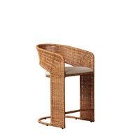 Chaise haute nordique moderne et simple en rotin tressé blanc, tabouret de bar blanc, tabouret de comptoir en métal, tabourets de bar pour le petit-déjeuner dans la cuisine