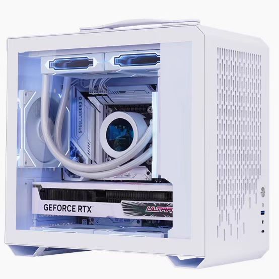 White High Quality Mid Tower Portable Gaming PC Case Side Panel Window for Desktop | MicroATX Cabinet for Gaming Content