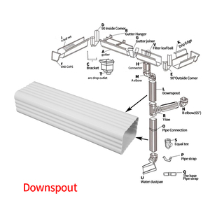Tubi di Scarico per Pioggia in <span class=keywords><strong>PVC</strong></span> da 5,2 Pollici, Raccordi per Tubi di Scolo, Sistema di Grondaie in Vinile, Tubi Bianchi per Grondaie, Produzione Cinese - Product Image 2