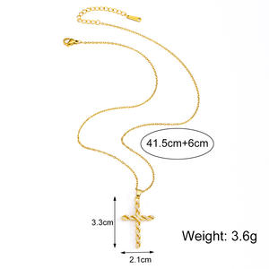 Collar con Colgante de Cruz y Ancla Creativa de Acero Inoxidable Chapado en Oro Cristiano, Moderno y a la Moda, Accesorios para DIY, Regalo - Product Image 6