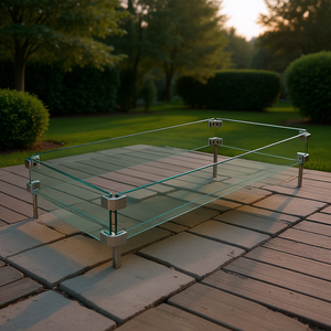 Protection contre le vent pour foyer extérieur, clôture en verre trempé, 29,5 x 13,6 x 4 pouces, en aluminium, moderne, portable, protection pour chauffage extérieur - Product Image 2