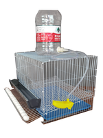 Petite cage à cailles avec abreuvoir automatique et plateau à œufs coulissant pour l'élevage de cailles coturnix, oiseaux et volailles.