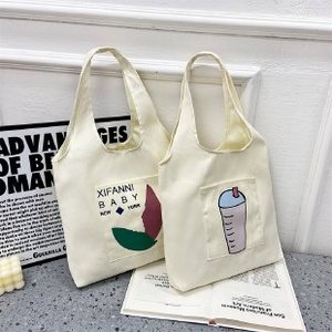 Sac fourre-tout en toile réutilisable avec logo personnalisé, avec poignée, pliable, en coton, sac d'épicerie écologique, idée de cadeau - Product Image 3