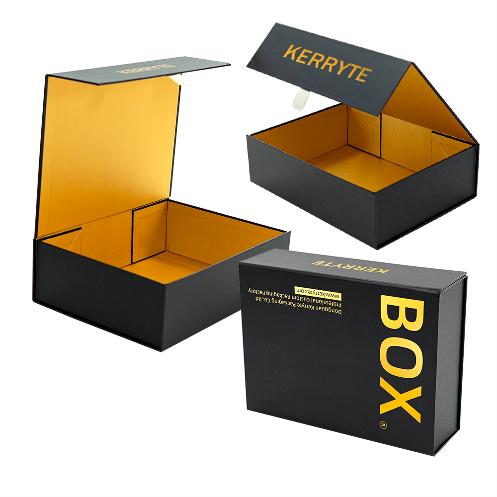 Factory Custom Matte Black Luxury Foldable Hard Paper Box Magnetic Closure Gift Box Cardboard Box Packaging