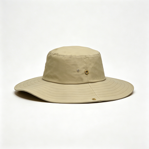 Chapeau de safari extérieur en maille respirante kaki à large bord, protection UV, avec sangle de menton réglable, unisexe, imprimé lettres - Product Image 4