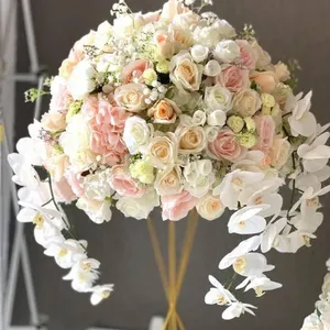 Karangan Bunga Elegan Bunga Sutra Bunga Buatan Bola untuk Acara Pernikahan Pemasok