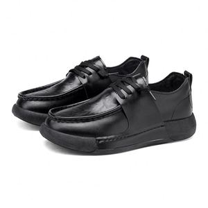Chaussures habillées en cuir montantes à lacets confortables pour hommes, respirantes, à bout rond, pour le bureau, le quotidien et les occasions formelles (type Richelieu) - Product Image 1