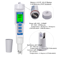 EC-3587 Numérique 3 en 1, rétroéclairage LCD, compensation automatique de la température, EC, TEMP & PH-mètre
