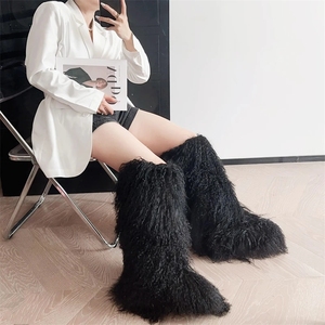 Botas de <span class=keywords><strong>mujer</strong></span>, zapatos de invierno de tendencia 2024 <span class=keywords><strong>para</strong></span> <span class=keywords><strong>mujer</strong></span>, botas de lana de piel mongol auténtica, botas cálidas de piel <span class=keywords><strong>para</strong></span> nieve, zapatos de piel <span class=keywords><strong>para</strong></span> <span class=keywords><strong>mujer</strong></span> - Product Image 4