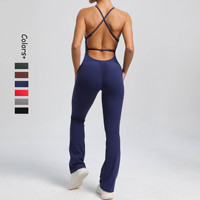 Combinaison de sport pour femme, coupe ajustée, couleur unie, sans manches, respirante, une pièce, ensemble de yoga, vêtements de sport pour femme, vêtements d'entraînement