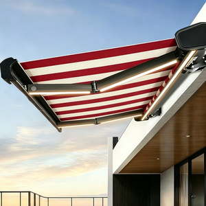Toldo Retráctil de Pared con Control Remoto, de Acrílico y Aleación de Aluminio, Protección Contra Sol/Lluvia/Nieve/Viento, Anti-UV - Product Image 4