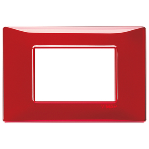 Vimar Red Wall <b>Switch</b> Plate 17x8 Cm Glossy Finish - Product Image 1