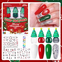 Ensemble de vernis à ongles de Noël transfrontalier, 6 pièces, nouveau motif sapin de Noël, séchage rapide, à base d'eau, sans cuisson, logo personnalisé