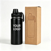 Bouteille d'eau sport isotherme à double paroi en acier inoxydable 304 avec logo personnalisé, gourde portable écologique
