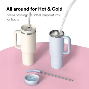 Customized Large Capacity Straw Cup Fine Printed Pattern Stainless <b>Steel</b> Vacuum Cup Thermal Insulation Cold Water <b>Bottle</b> 40 oz - Product Image 6